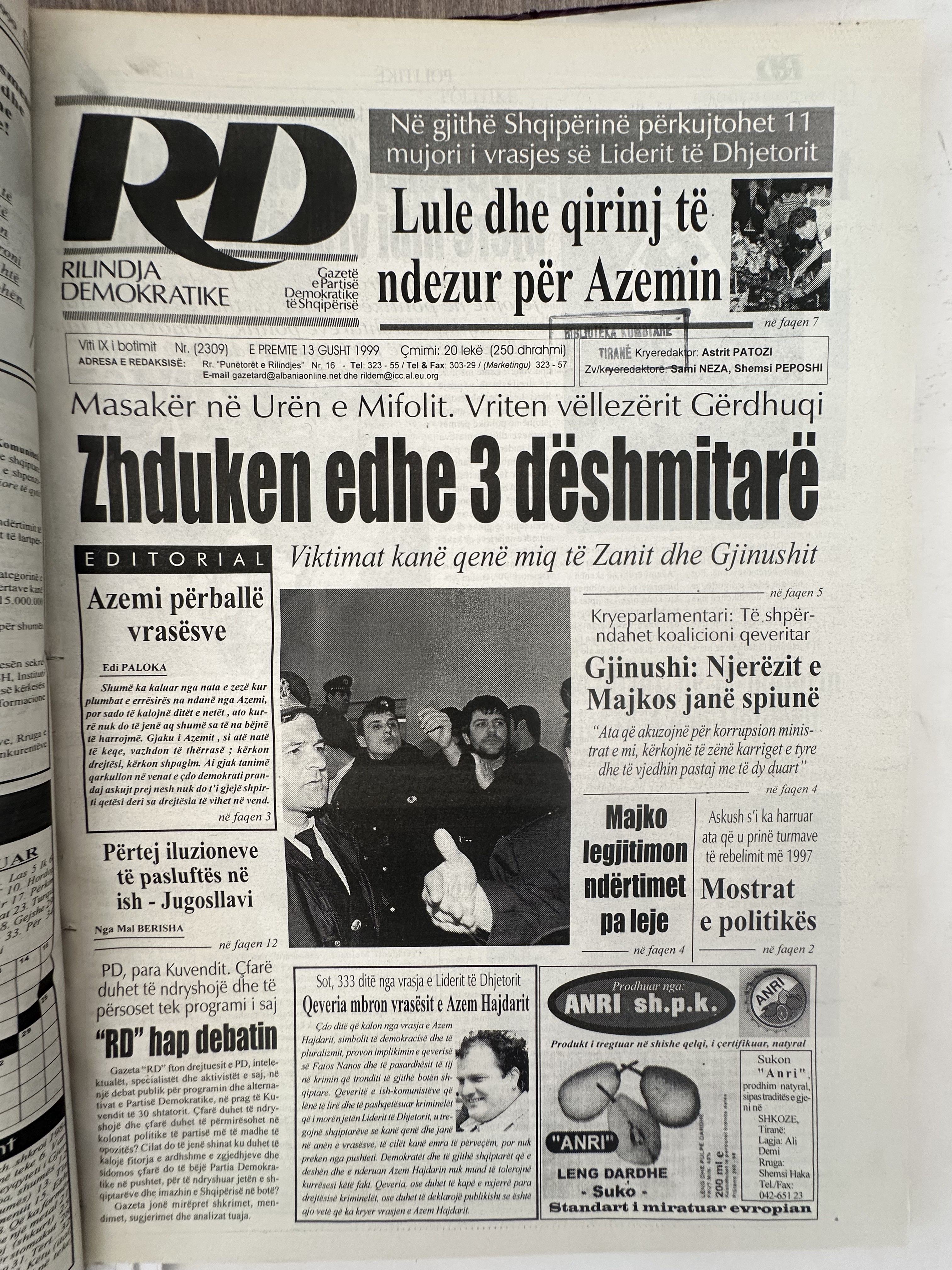 Rilindja Demokratike 1999-08-13